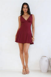 Boost My Mood Mini Dress Burgundy